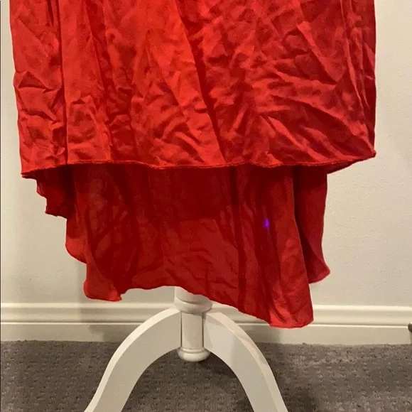 NWT soft red color high/low halter dress - Picture 2 of 3